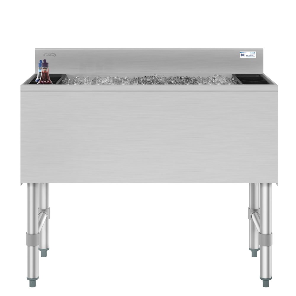 36 in. Commercial Underbar Ice Bin with Siding Lid in Stainless Steel. Picture 3
