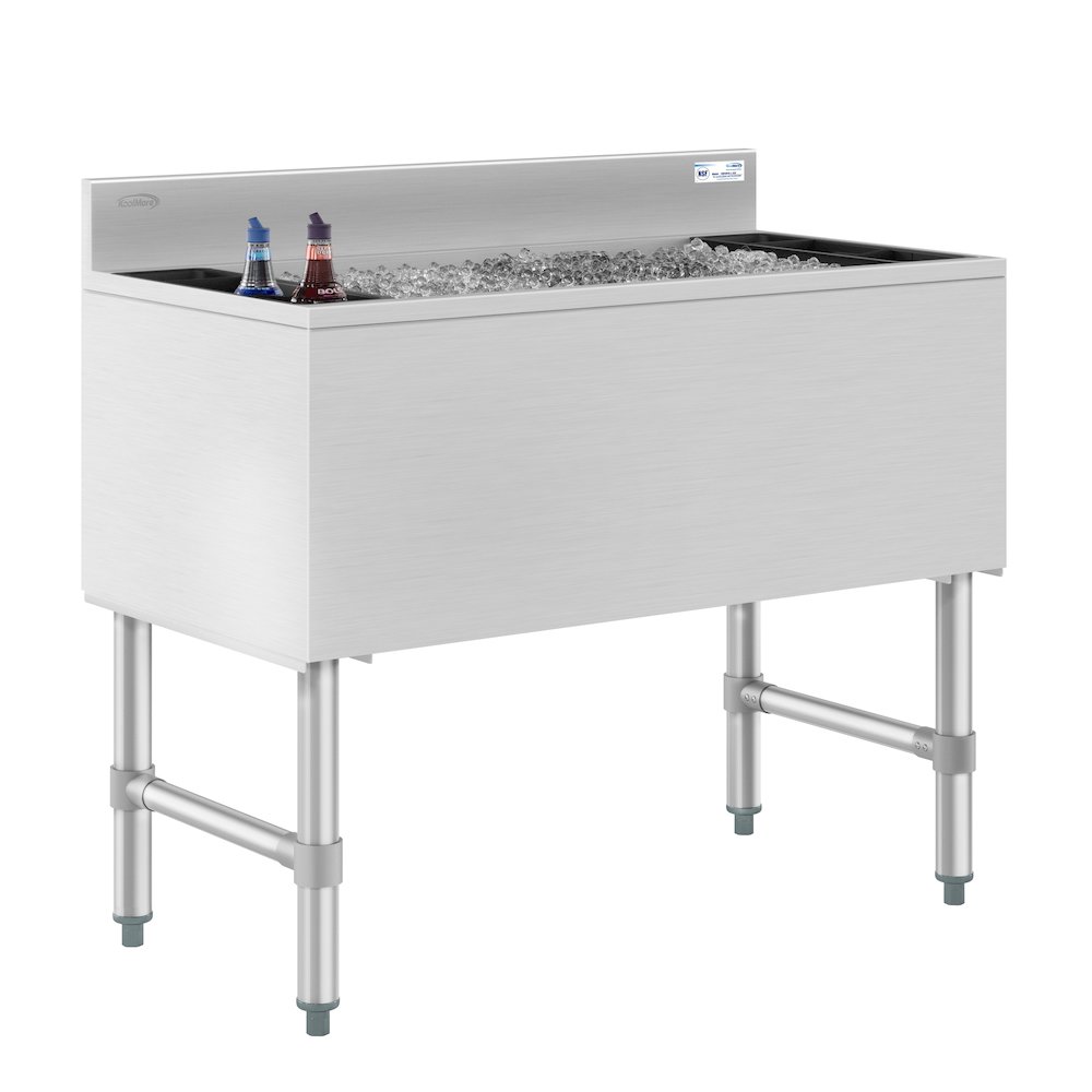 36 in. Commercial Underbar Ice Bin with Siding Lid in Stainless Steel. Picture 1