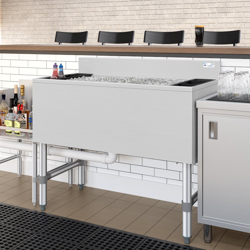 36 in. Commercial Underbar Ice Bin with Siding Lid in Stainless Steel. Picture 5