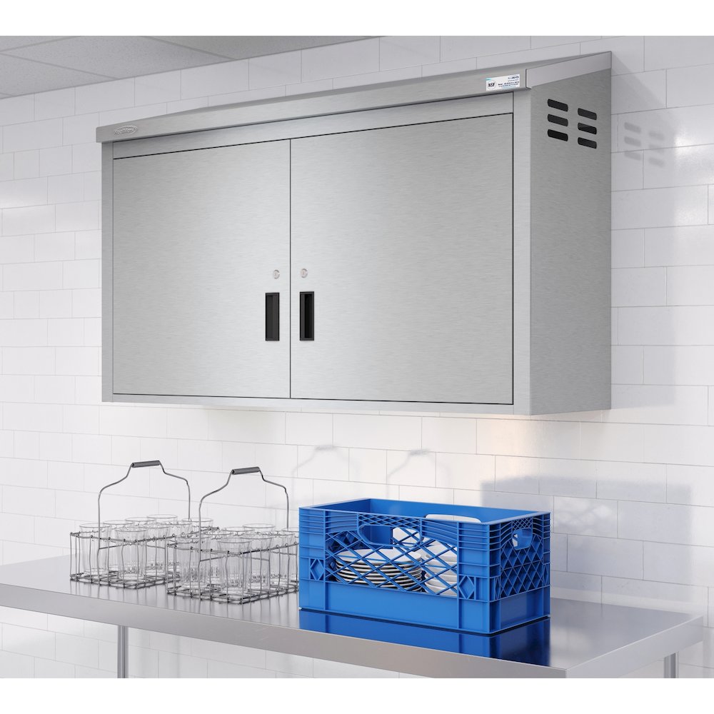 48 in. Kitchen Wall Cabinet with Hinged Doors and 2 shelves in Stainless-Steel. Picture 6