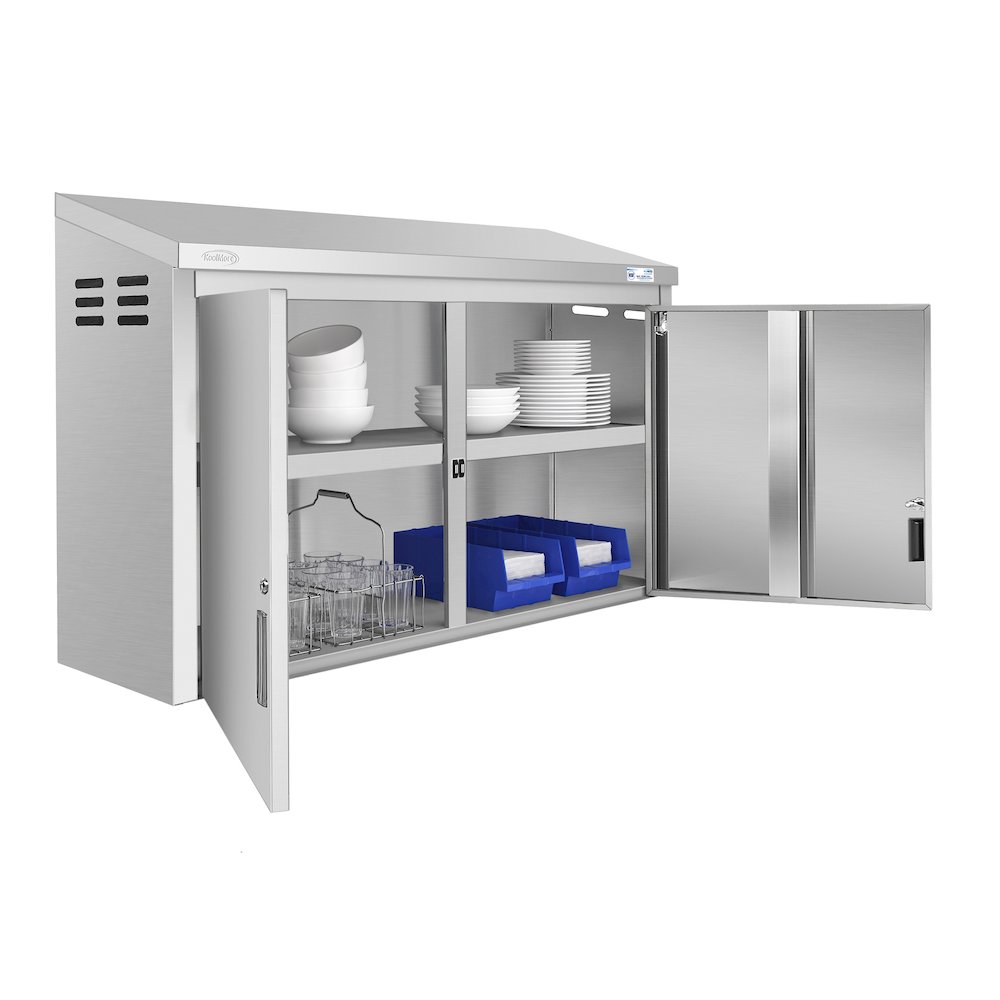 48 in. Kitchen Wall Cabinet with Hinged Doors and 2 shelves in Stainless-Steel. Picture 2