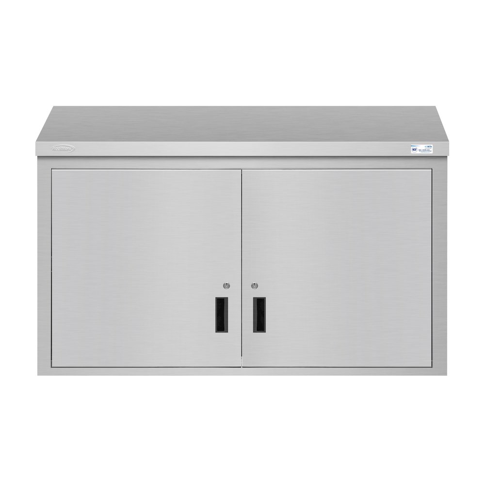 48 in. Kitchen Wall Cabinet with Hinged Doors and 2 shelves in Stainless-Steel. Picture 3