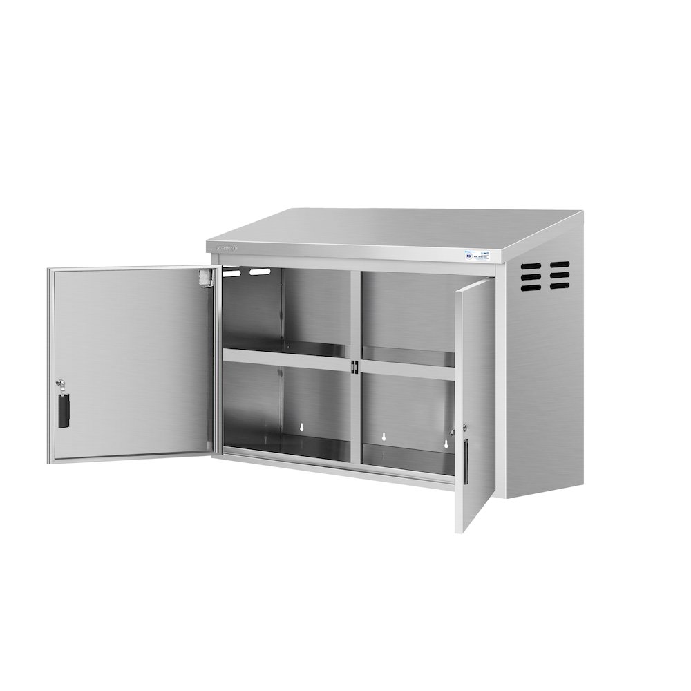 48 in. Kitchen Wall Cabinet with Hinged Doors and 2 shelves in Stainless-Steel. Picture 8