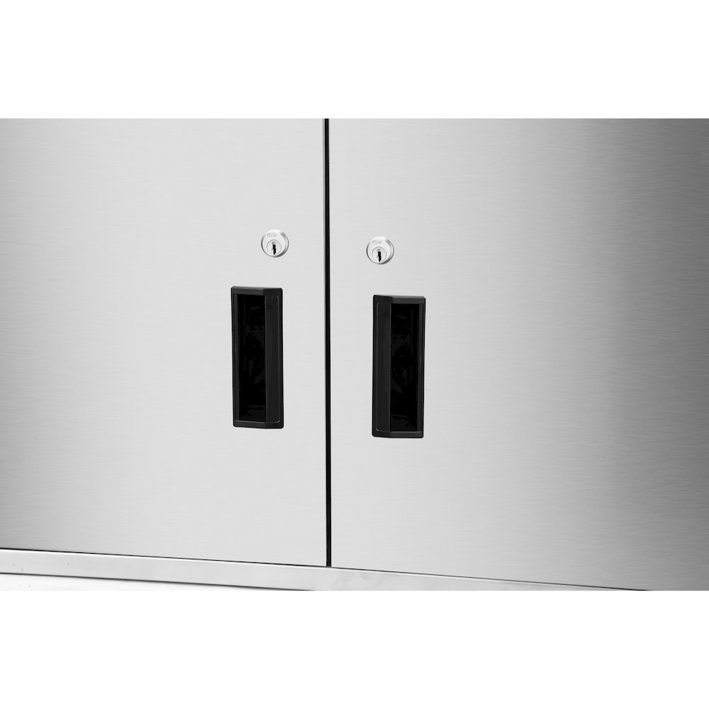 48 in. Kitchen Wall Cabinet with Hinged Doors and 2 shelves in Stainless-Steel. Picture 11