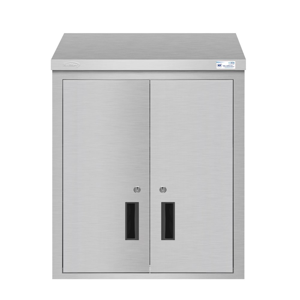 24 in. Kitchen Wall Cabinet with Hinged Doors and 2 shelves in Stainless-Steel. Picture 3