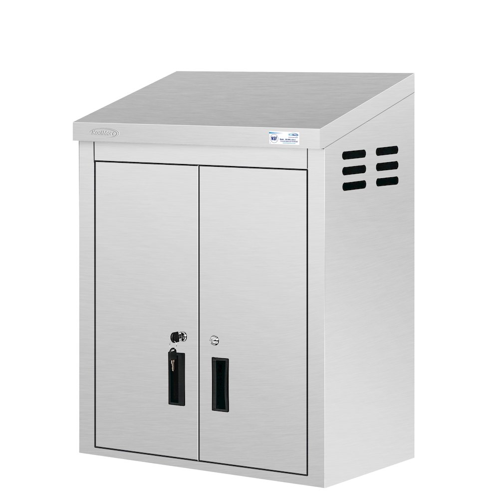24 in. Kitchen Wall Cabinet with Hinged Doors and 2 shelves in Stainless-Steel. Picture 8
