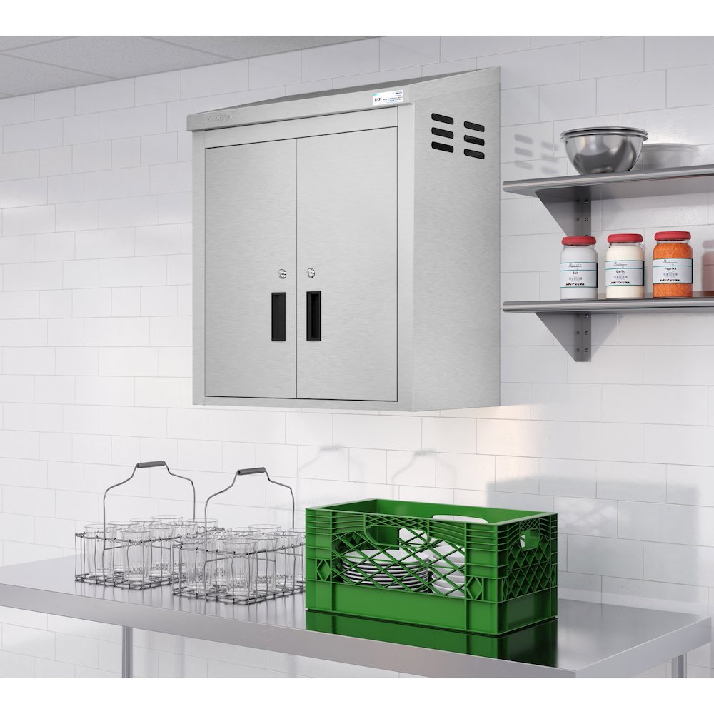 24 in. Kitchen Wall Cabinet with Hinged Doors and 2 shelves in Stainless-Steel. Picture 6