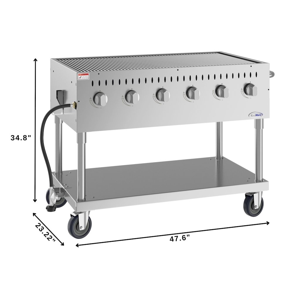 48 in. Mobile Outdoor Grill Stainless Steel, ETL Listed in Stainless-Steel. Picture 2