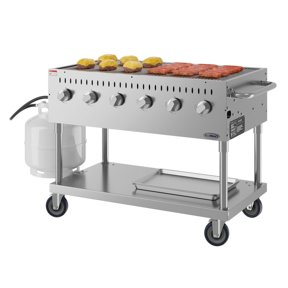 48 in. Mobile Outdoor Grill Stainless Steel, ETL Listed in Stainless-Steel. Picture 1