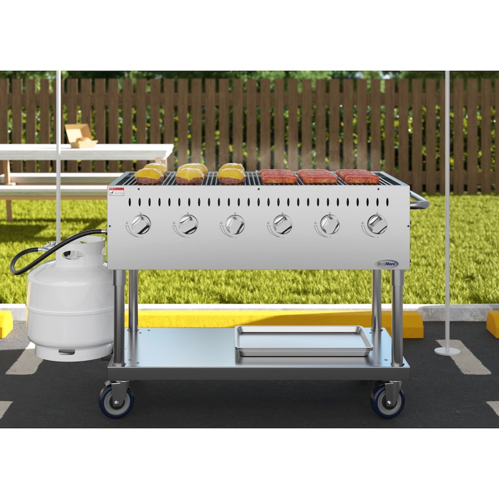 48 in. Mobile Outdoor Grill Stainless Steel, ETL Listed in Stainless-Steel. Picture 4