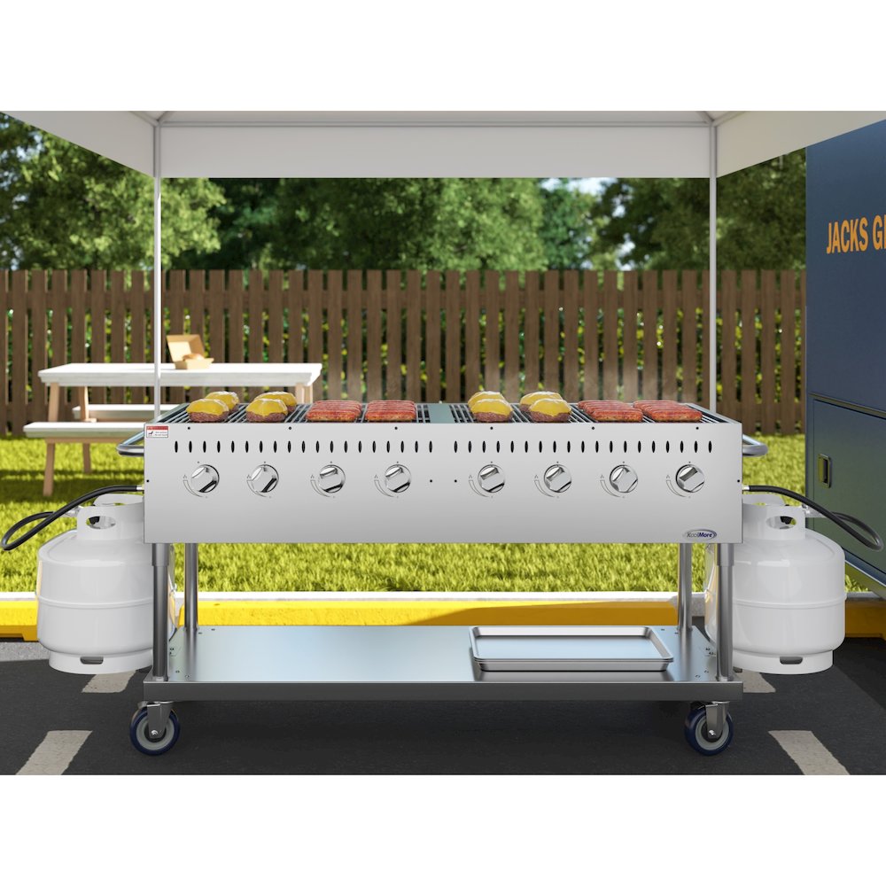 60 in. Mobile Outdoor Propane Gas Grill, ETL Listed in Stainless-Steel. Picture 4