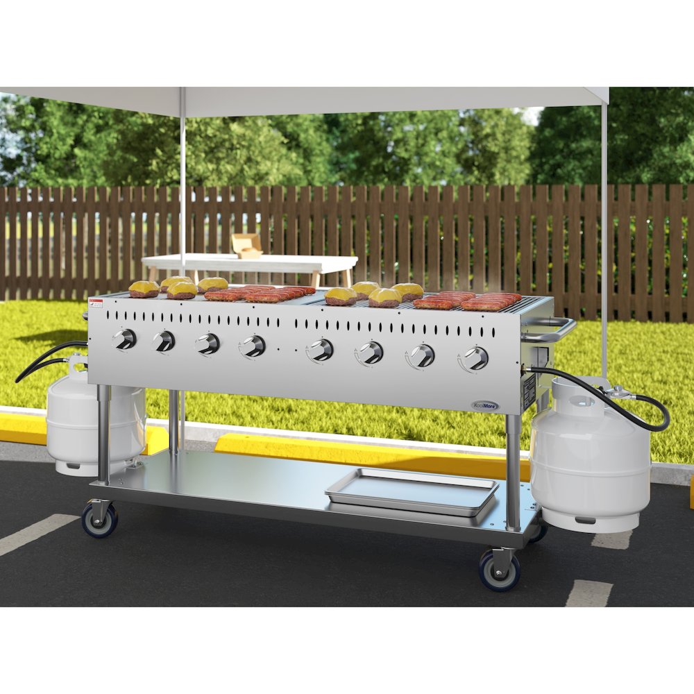 60 in. Mobile Outdoor Propane Gas Grill, ETL Listed in Stainless-Steel. Picture 5