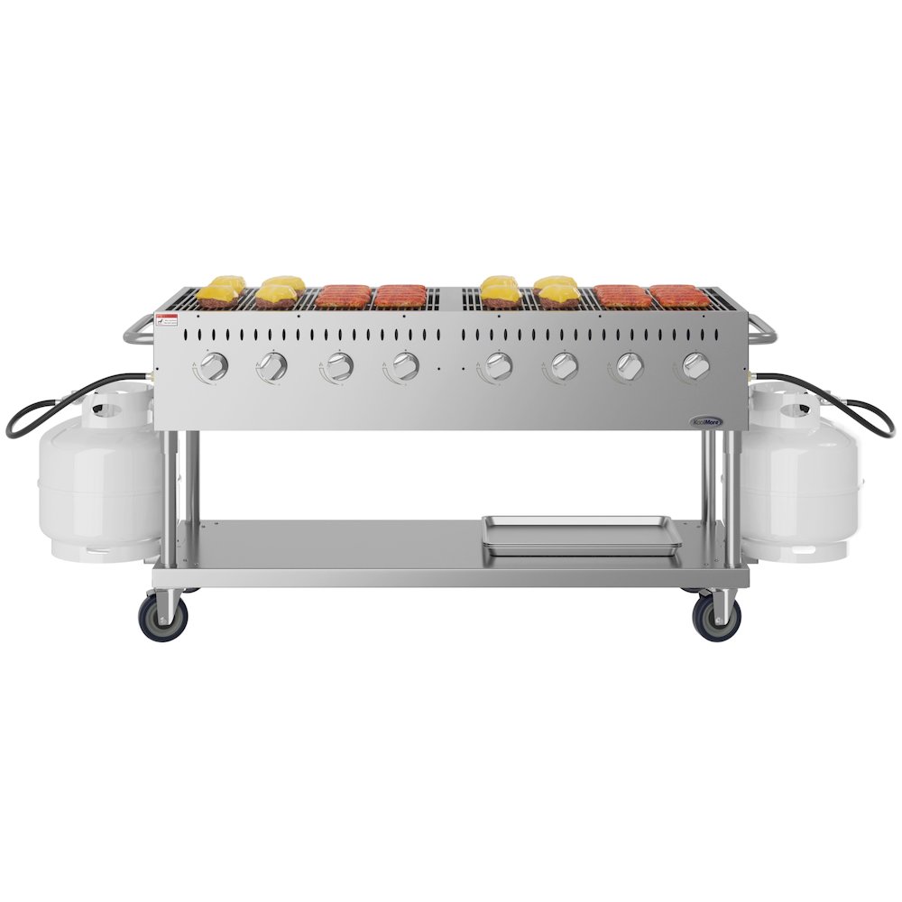 60 in. Mobile Outdoor Propane Gas Grill, ETL Listed in Stainless-Steel. Picture 3
