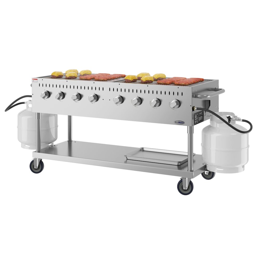 60 in. Mobile Outdoor Propane Gas Grill, ETL Listed in Stainless-Steel. Picture 2