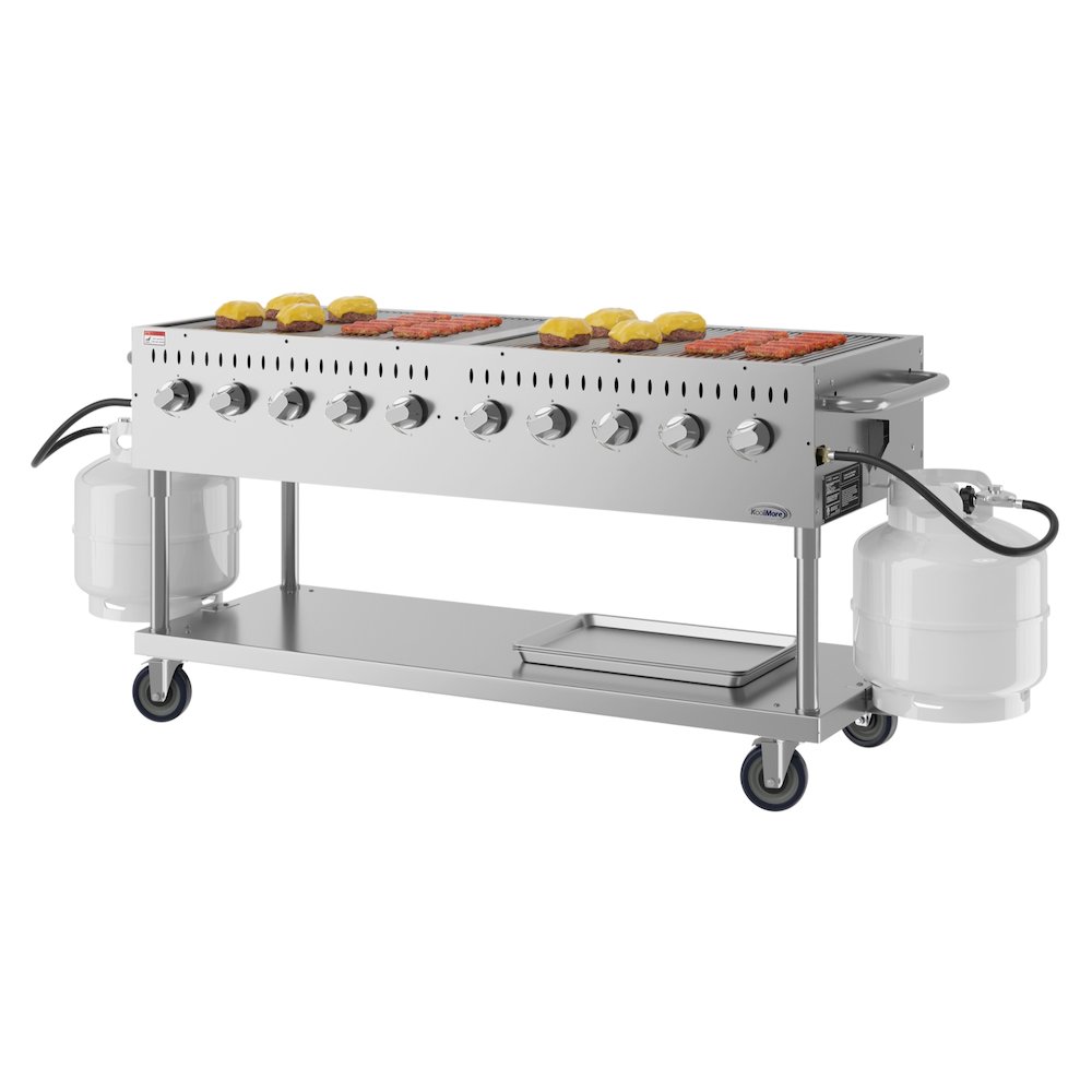 72 in. Mobile Outdoor Propane Gas Grill, ETL Listed in Stainless-Steel. Picture 1