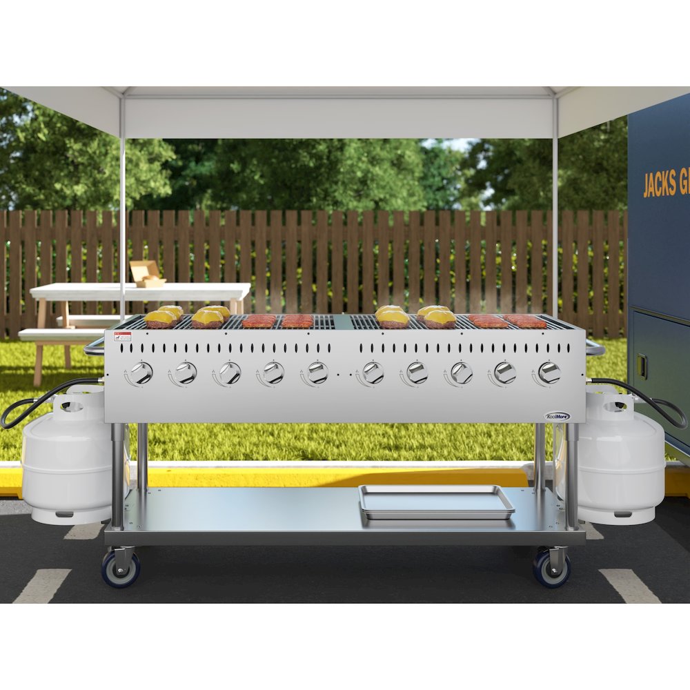 72 in. Mobile Outdoor Propane Gas Grill, ETL Listed in Stainless-Steel. Picture 4