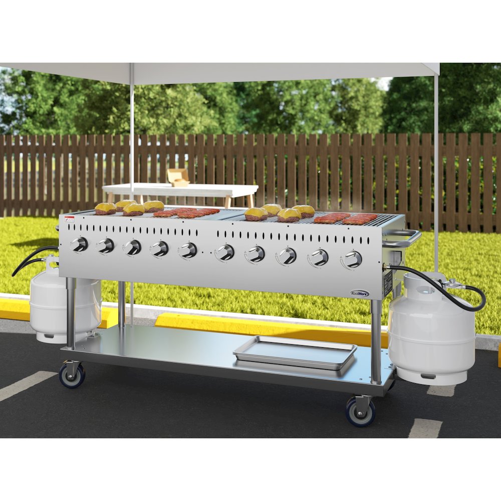 72 in. Mobile Outdoor Propane Gas Grill, ETL Listed in Stainless-Steel. Picture 5