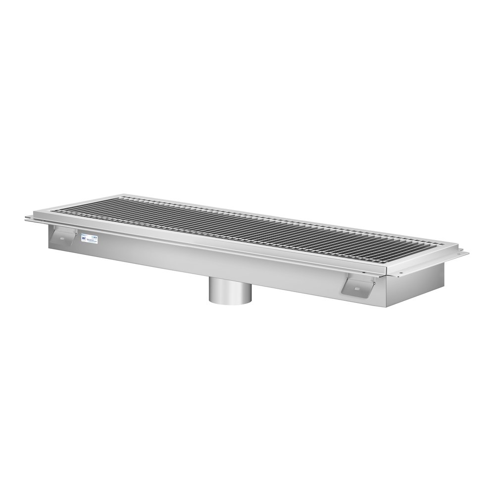 12" x 42" Stainless Steel Floor Trough Drain, 14-Gauge. Picture 3