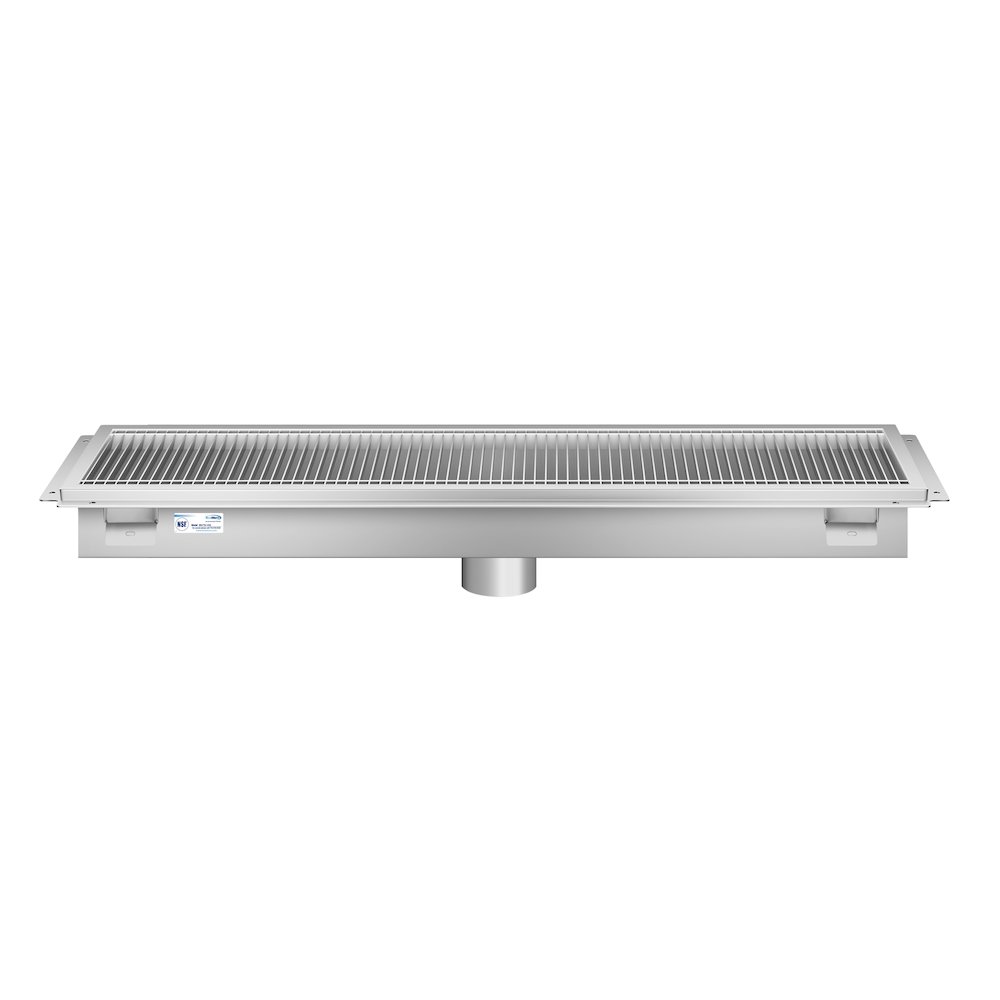 12" x 42" Stainless Steel Floor Trough Drain, 14-Gauge. Picture 4