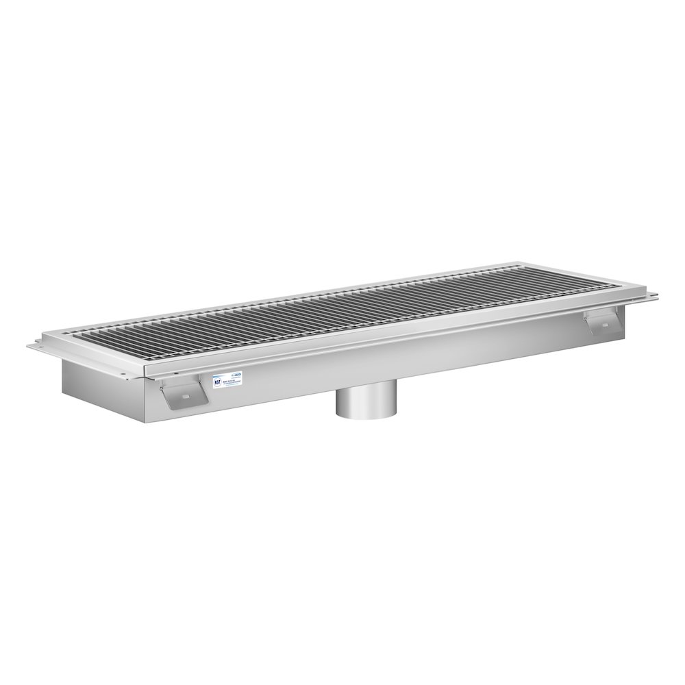 12" x 42" Stainless Steel Floor Trough Drain, 14-Gauge. Picture 5