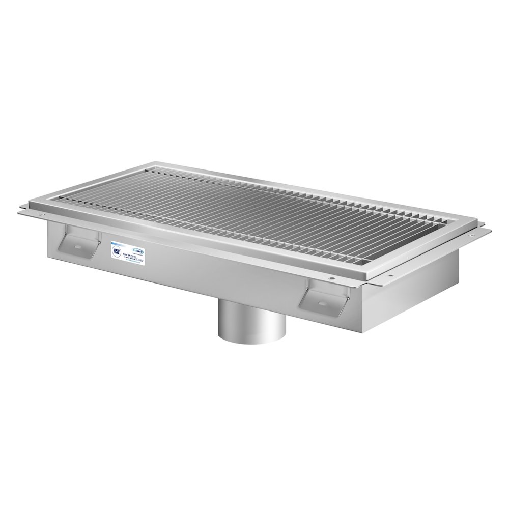 12" x 24" Stainless Steel Floor Trough Drain, 14-Gauge. Picture 3