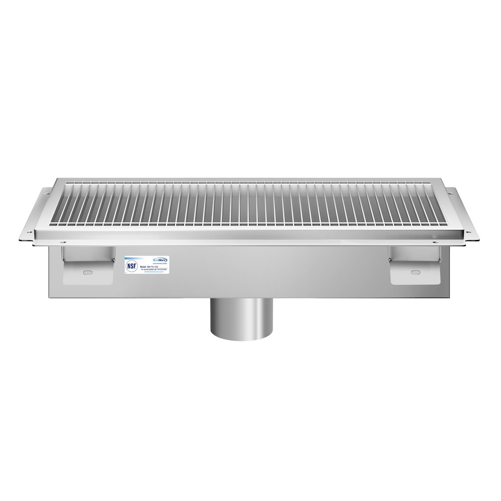 12" x 24" Stainless Steel Floor Trough Drain, 14-Gauge. Picture 4