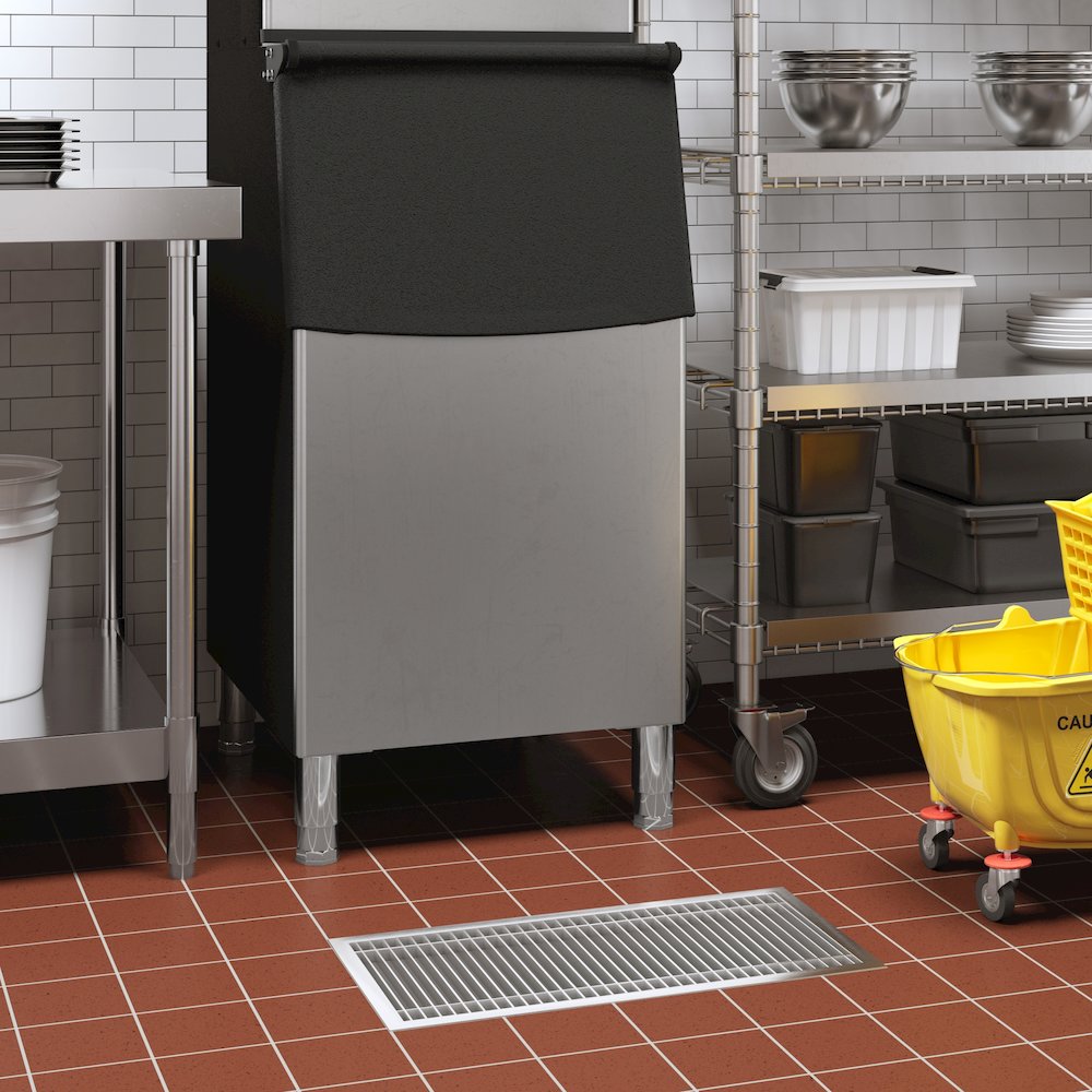 12" x 24" Stainless Steel Floor Trough Drain, 14-Gauge. Picture 2