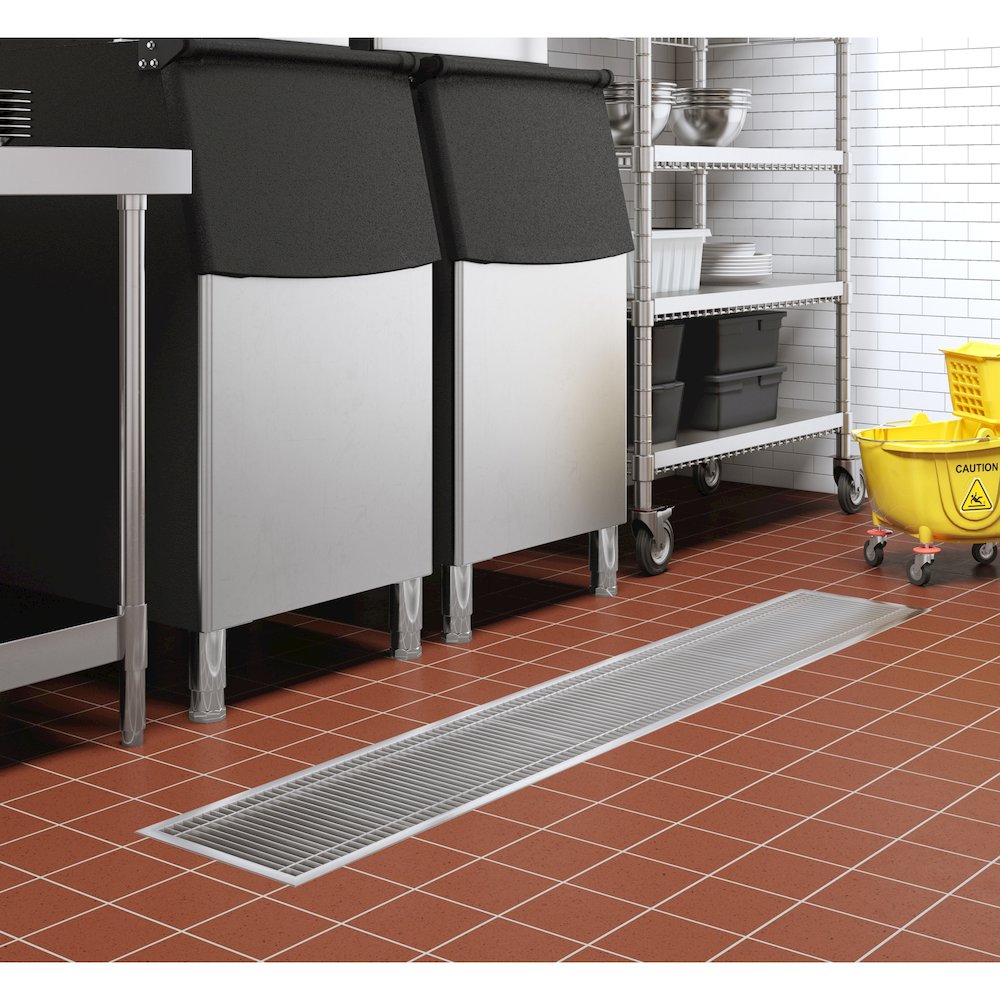 12" x 72" Stainless Steel Floor Trough Drain, 14-Gauge. Picture 2
