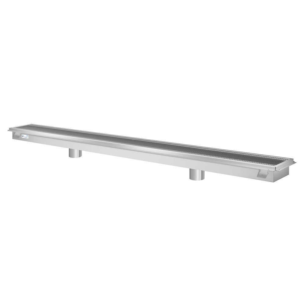 12" x 96" Stainless Steel Floor Trough Drain, 14-Gauge. Picture 3