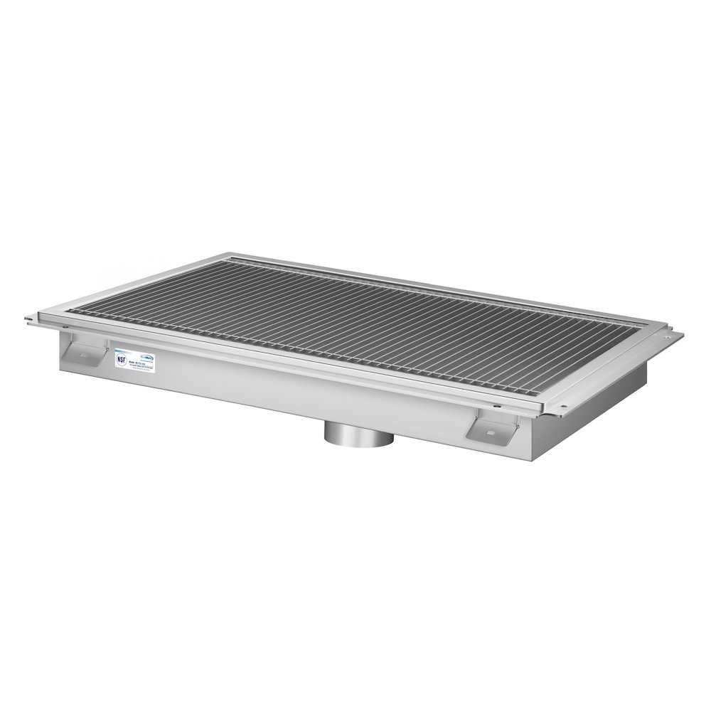 18" x 30" Stainless Steel Floor Trough Drain, 14-Gauge. Picture 3