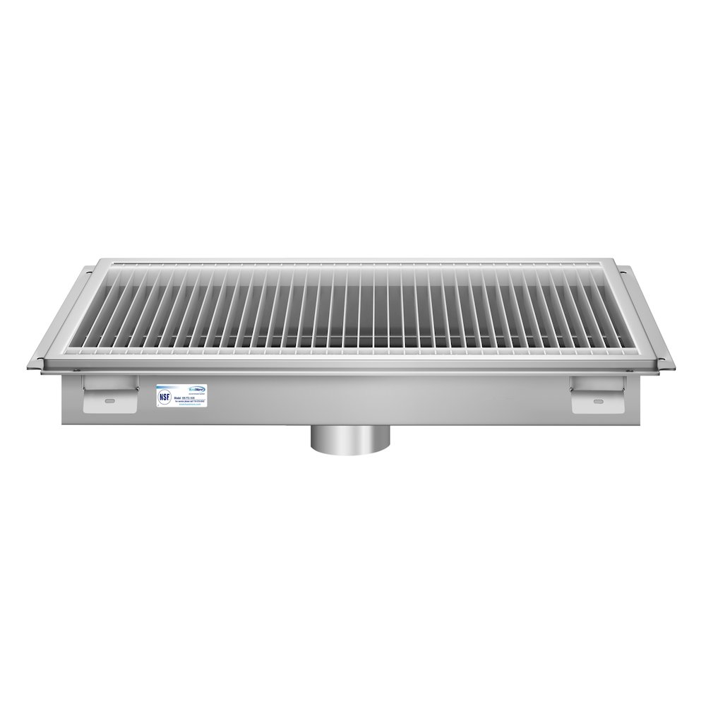18" x 30" Stainless Steel Floor Trough Drain, 14-Gauge. Picture 4