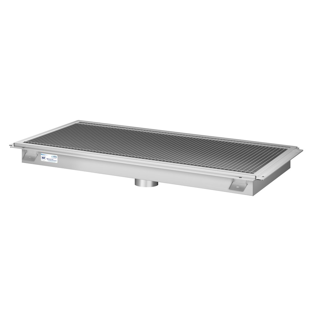 18" x 42" Stainless Steel Floor Trough Drain, 14-Gauge. Picture 3