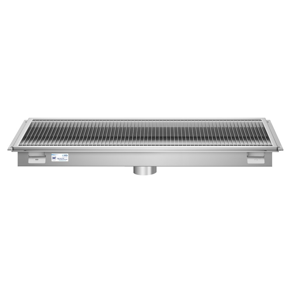 18" x 42" Stainless Steel Floor Trough Drain, 14-Gauge. Picture 4