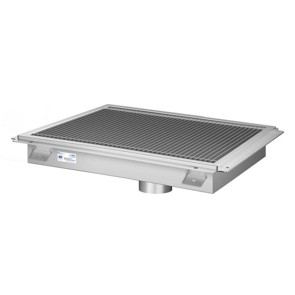 18" x 24" Stainless Steel Floor Trough Drain, 14-Gauge. Picture 3
