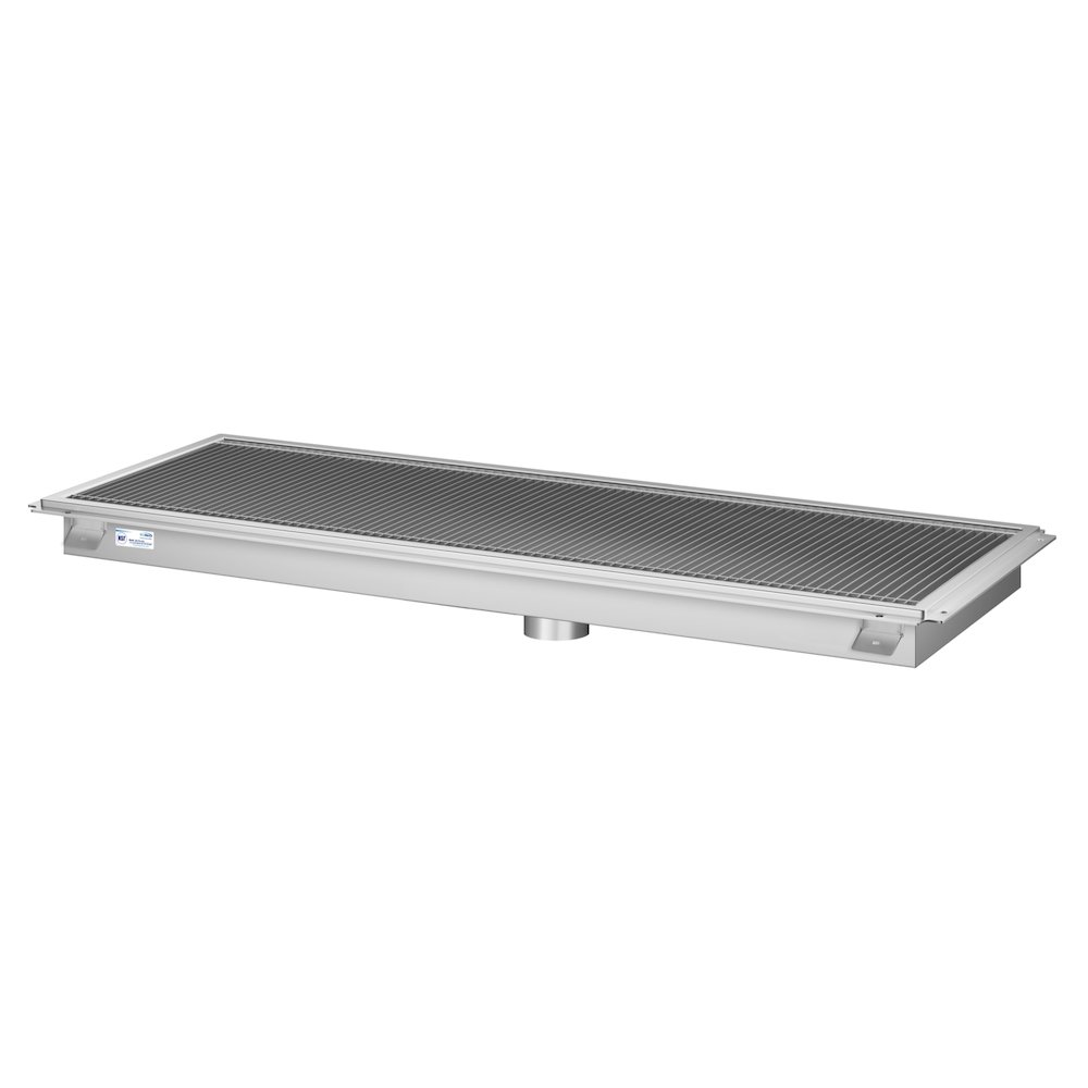 18" x 54" Stainless Steel Floor Trough Drain, 14-Gauge. Picture 3