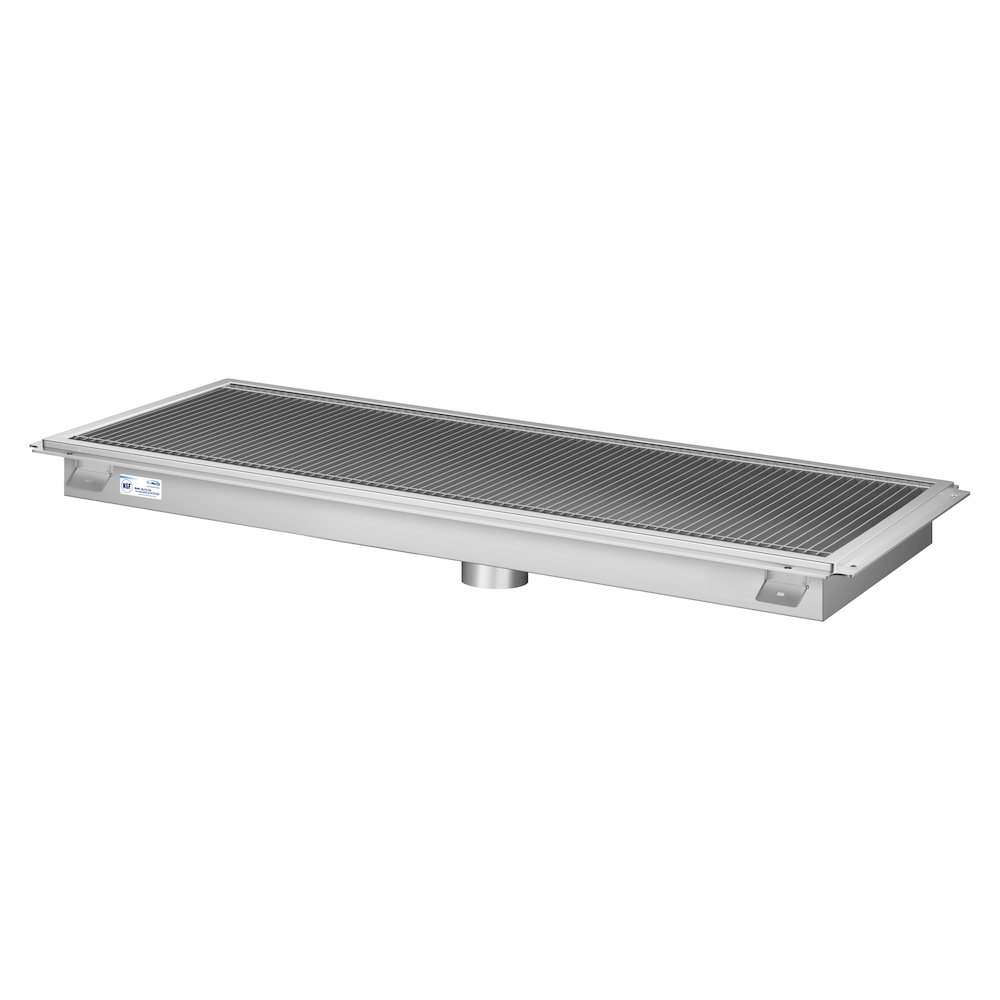 18" x 48" Stainless Steel Floor Trough Drain, 14-Gauge. Picture 3