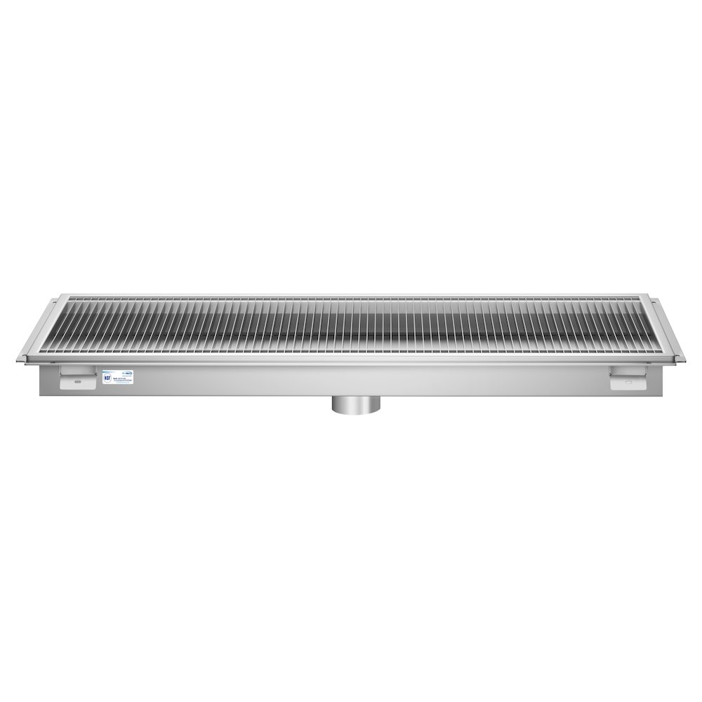 18" x 48" Stainless Steel Floor Trough Drain, 14-Gauge. Picture 4