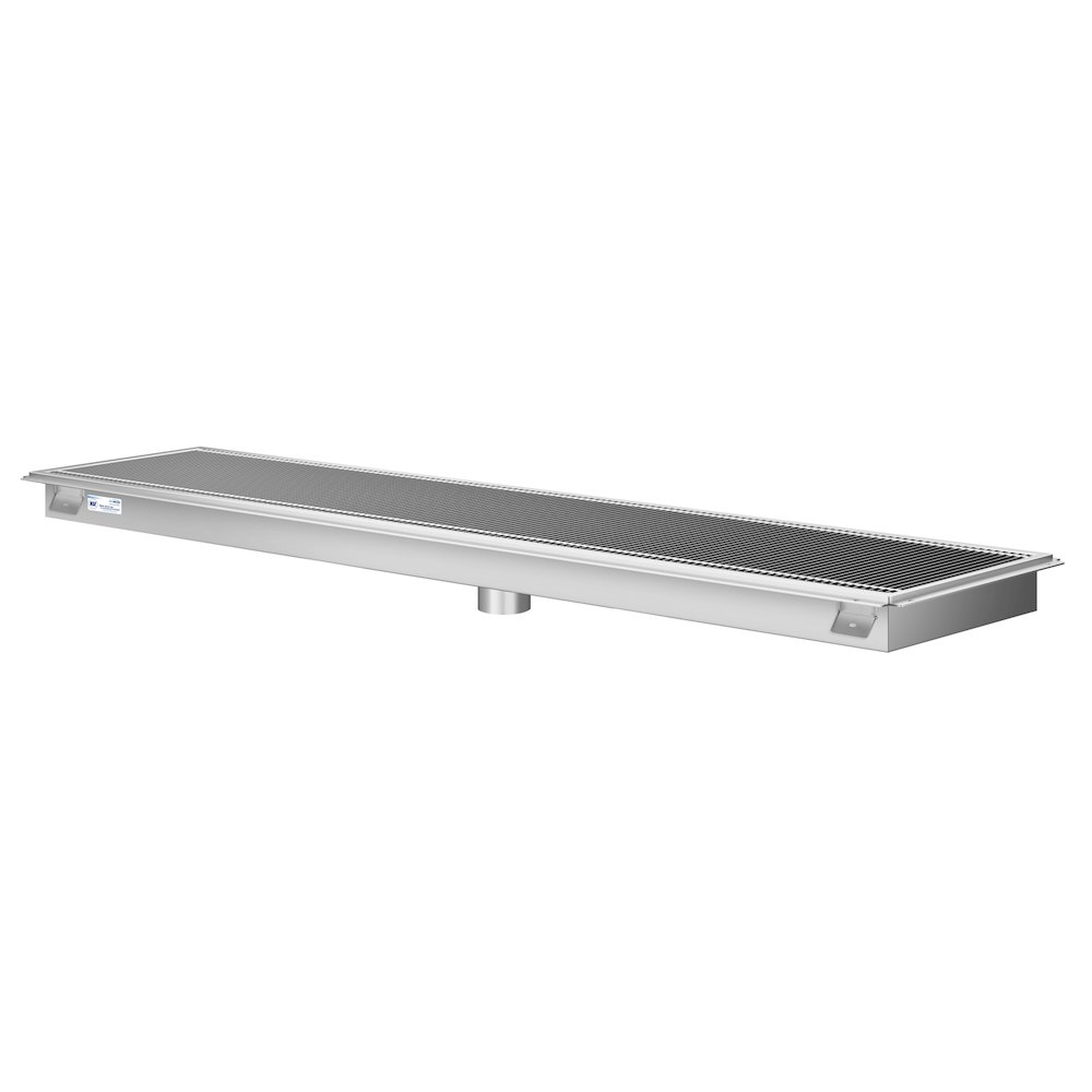 18" x 84" Stainless Steel Floor Trough Drain, 14-Gauge. Picture 3