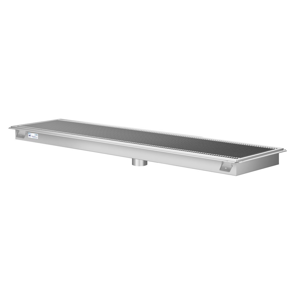 18" x 72" Stainless Steel Floor Trough Drain, 14-Gauge. Picture 3