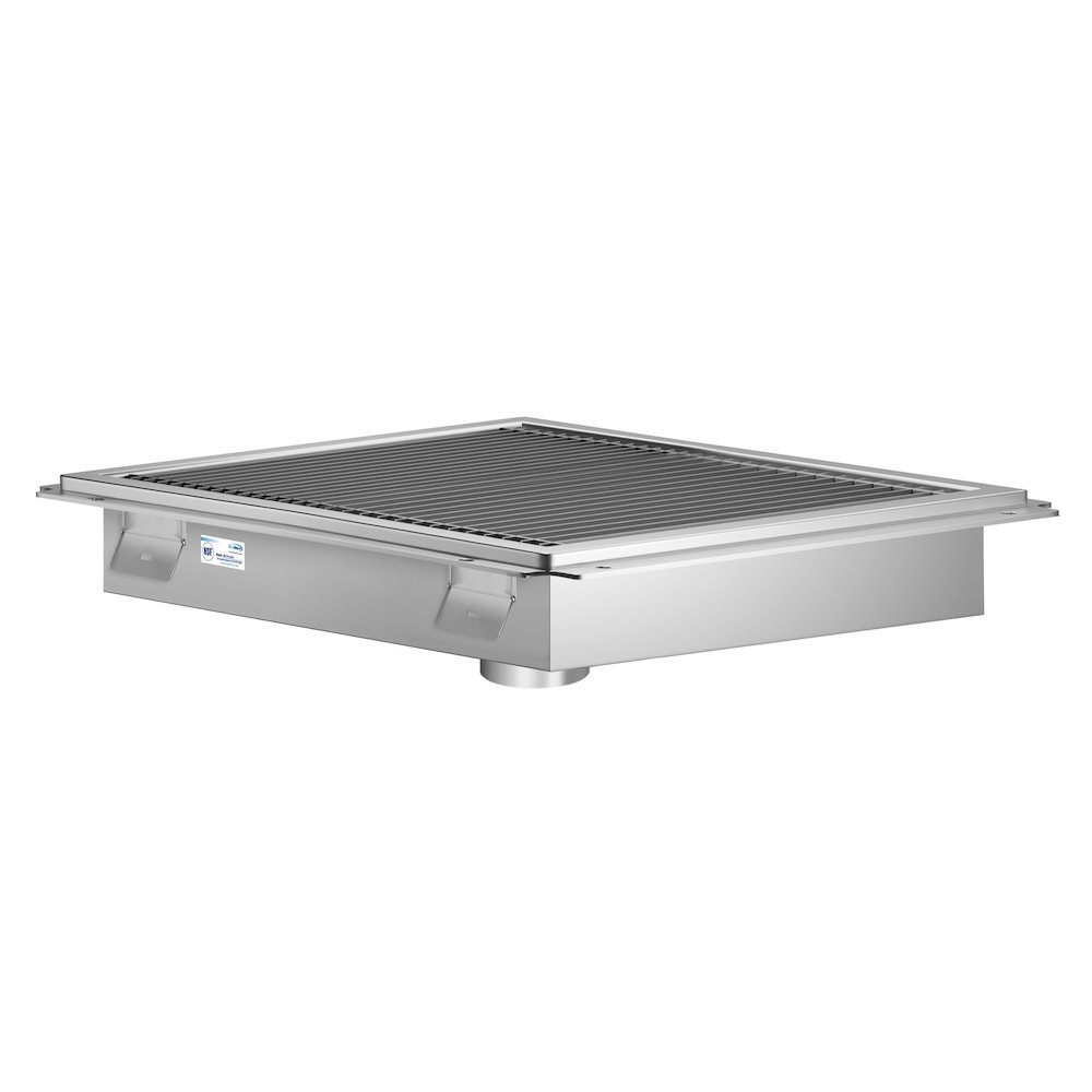 24" x 24" Stainless Steel Floor Trough Drain, 14-Gauge. Picture 3