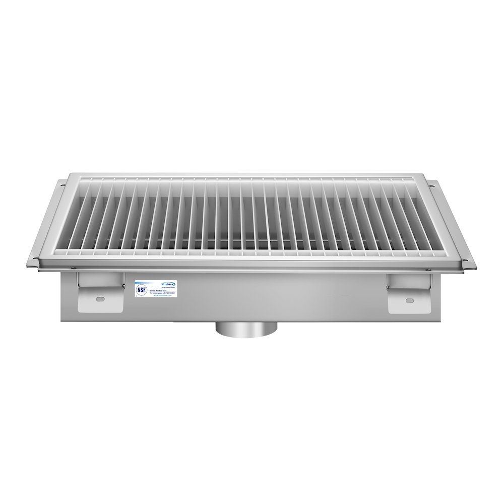 24" x 24" Stainless Steel Floor Trough Drain, 14-Gauge. Picture 4