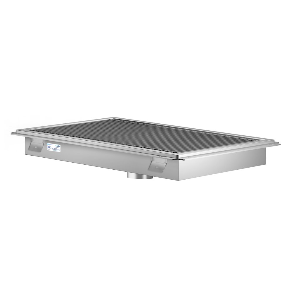 24" x 30" Stainless Steel Floor Trough Drain, 14-Gauge. Picture 3
