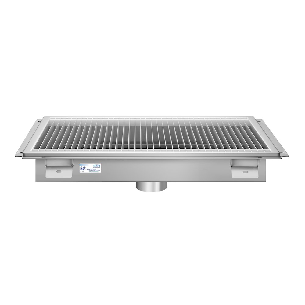 24" x 30" Stainless Steel Floor Trough Drain, 14-Gauge. Picture 4