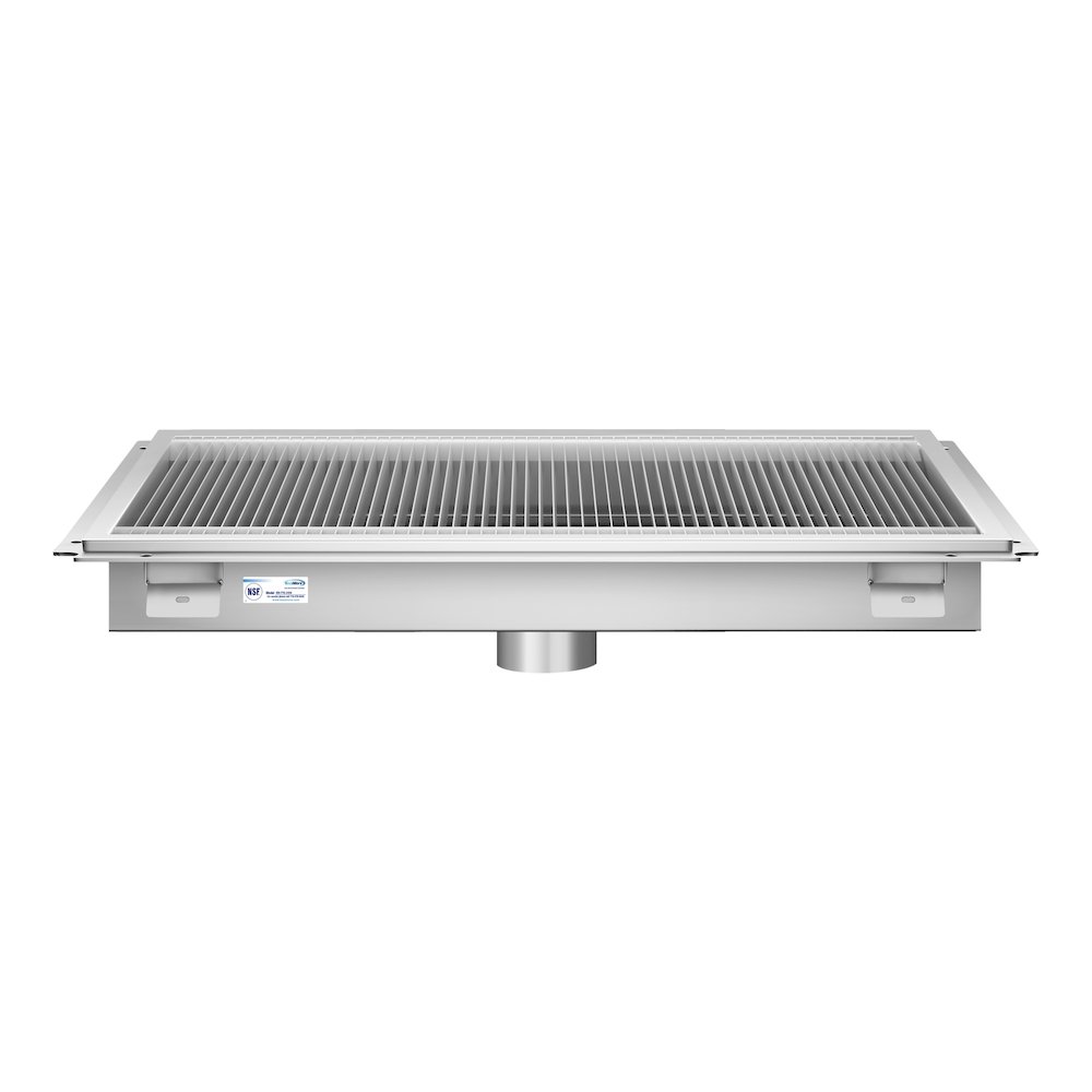 24" x 36" Stainless Steel Floor Trough Drain, 14-Gauge. Picture 4