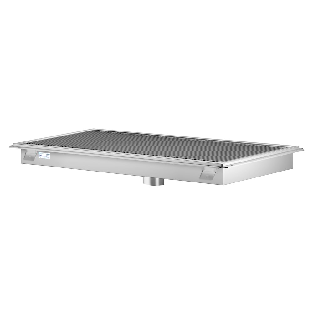 24" x 48" Stainless Steel Floor Trough Drain, 14-Gauge. Picture 3