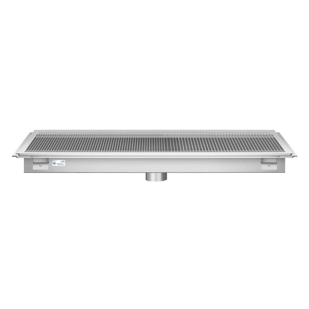 24" x 48" Stainless Steel Floor Trough Drain, 14-Gauge. Picture 4
