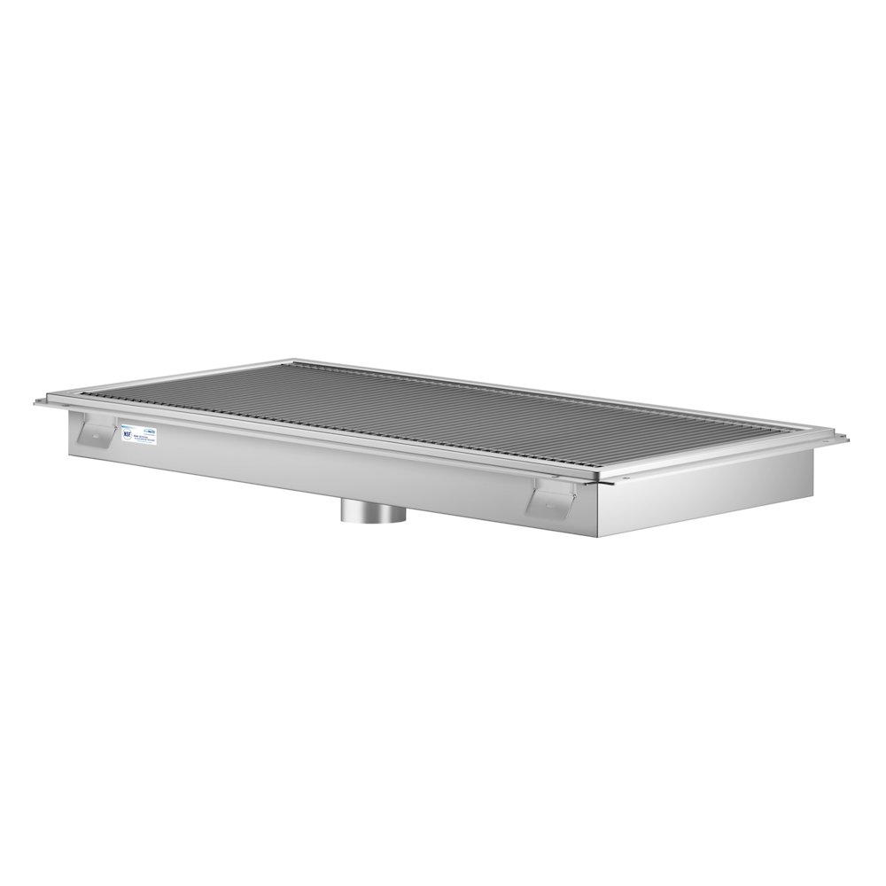 24" x 42" Stainless Steel Floor Trough Drain, 14-Gauge. Picture 3
