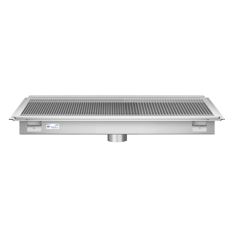 24" x 42" Stainless Steel Floor Trough Drain, 14-Gauge. Picture 4