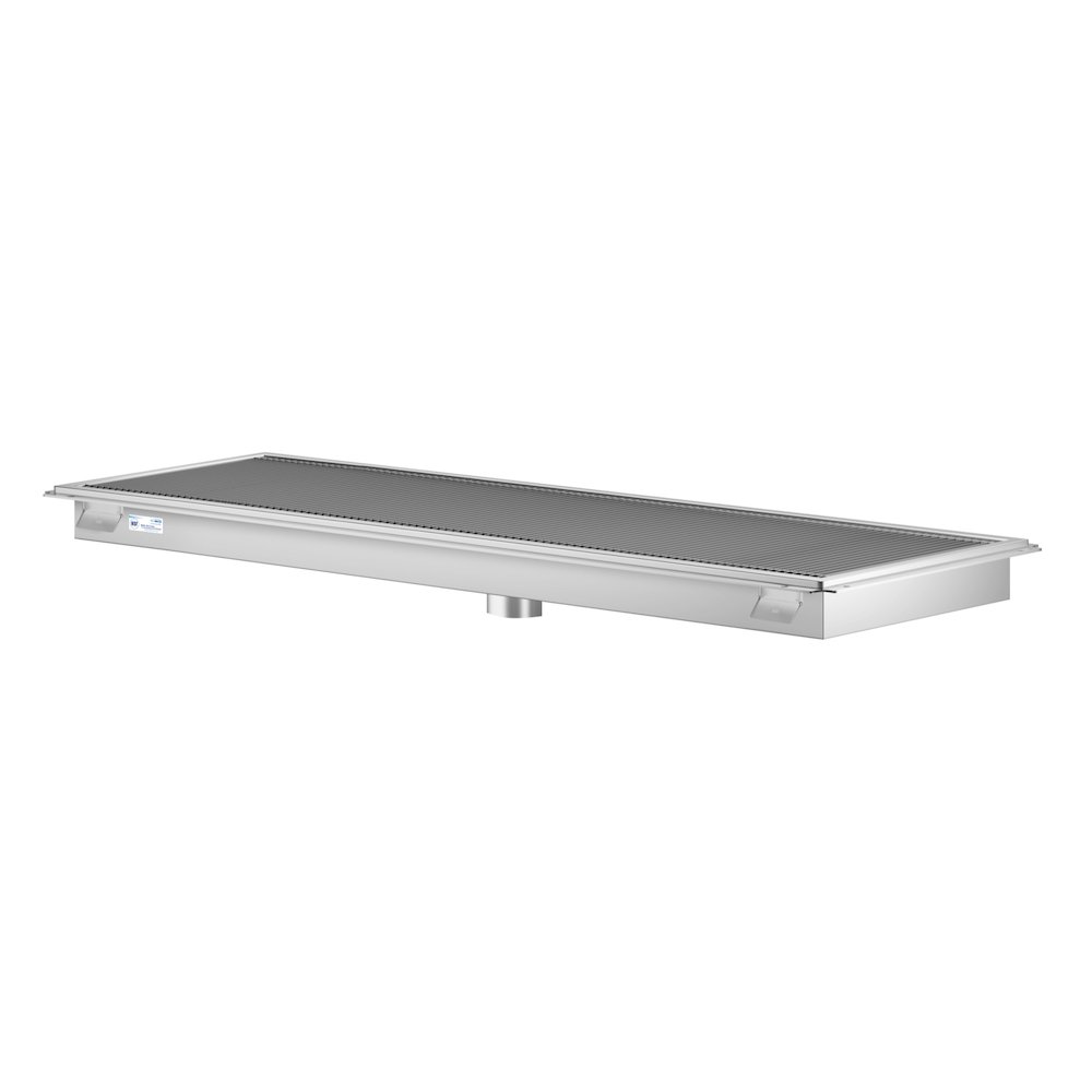 24" x 72" Stainless Steel Floor Trough Drain, 14-Gauge. Picture 3