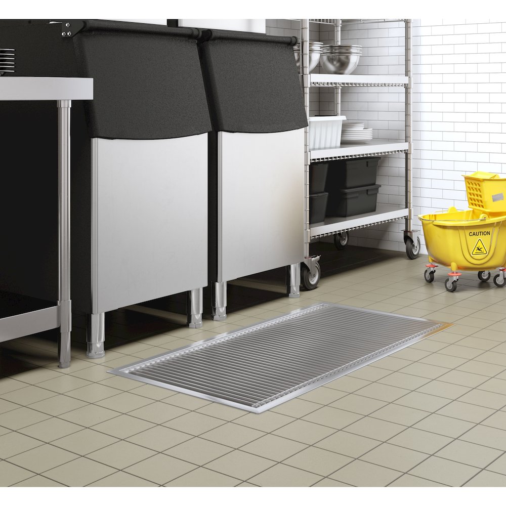 24" x 60" Stainless Steel Floor Trough Drain, 14-Gauge. Picture 2